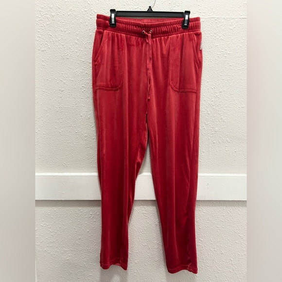Rae Dunn Christmas Red Soft Velour "HO HO HO" Lounge Set Top:M Pants:L - Picture 6 of 8